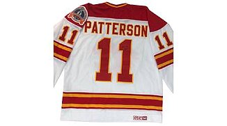 Autographed Colin Patterson Vintage Calgary Flames Jersey Autographed Colin Patterson Vintage Calgary Flames Jersey